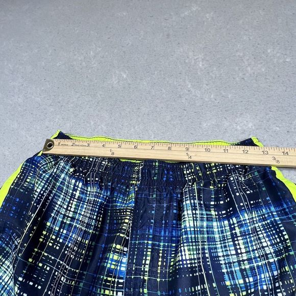 Nike Swim Trunks Mens Size Medium Blue Plaid Elastic Waist Stretch Swim Shorts - Picture 8 of 13